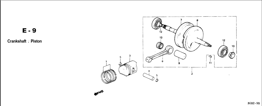 E-9 Cranksaft Piston – Katalog Suku Cadang Honda WIN GF6