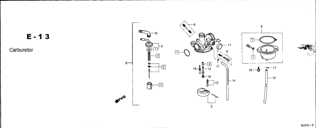 E-13 Carburetor – Katalog Suku Cadang Honda WIN GF6