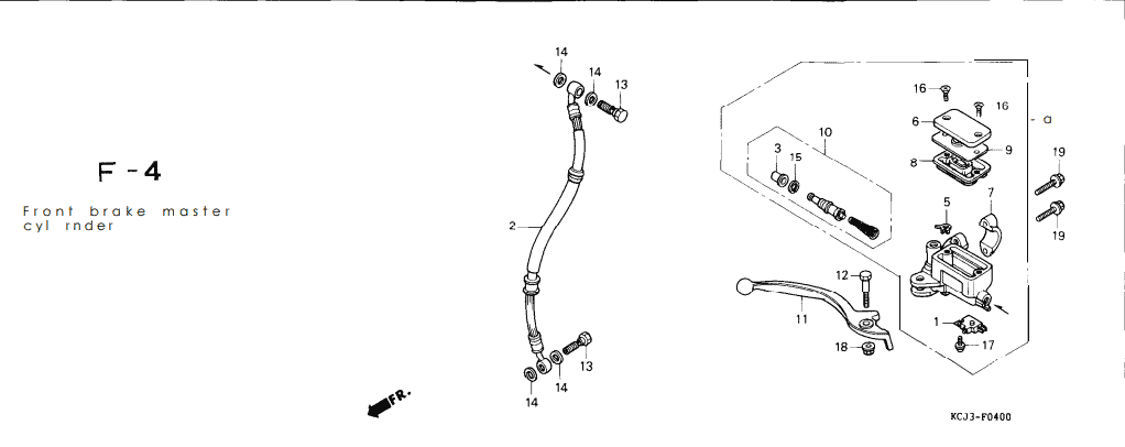 F-4 Front Brake Master Cylinder – Katalog Suku Cadang Honda Tiger 2000