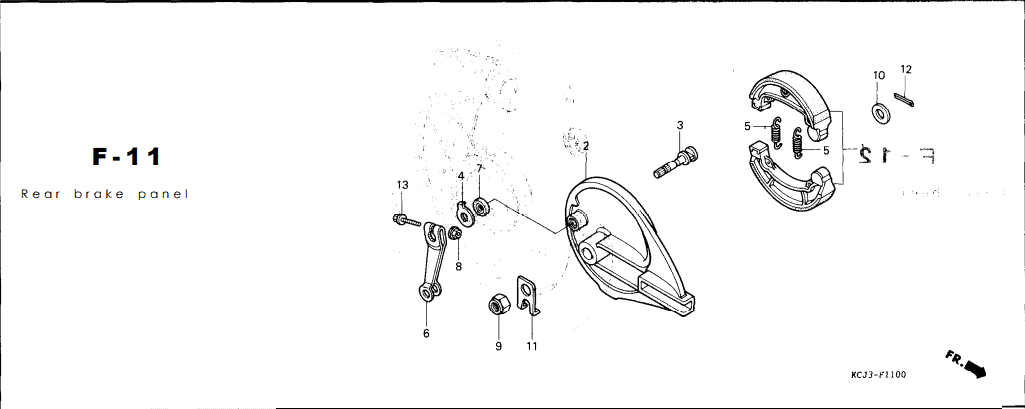 F-11 Rear Brake Panel – Katalog Suku Cadang Honda Tiger 2000
