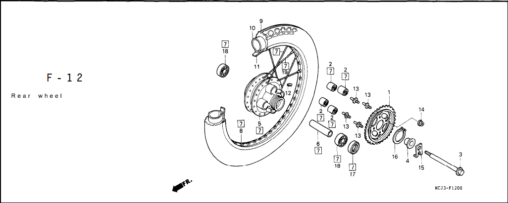 F-12 Rear Wheel – Katalog Suku Cadang Honda Tiger 2000