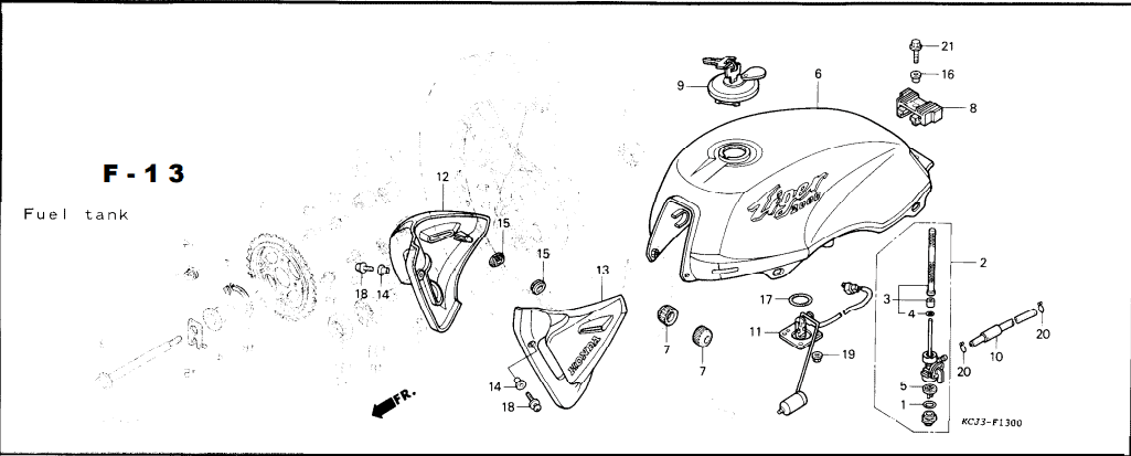 F-13 Fuel Tank – Katalog Suku Cadang Honda Tiger 2000