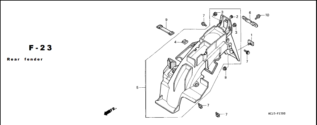 F-23 Rear Fender – Katalog Suku Cadang Honda Tiger 2000