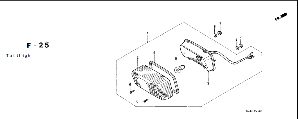 F-25 Tailligh – Katalog Suku Cadang Honda Tiger 2000