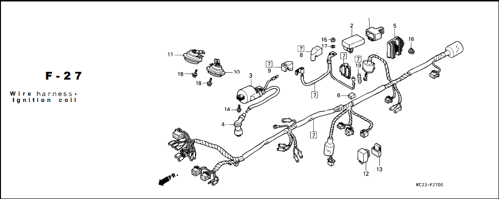 F-27 Wire Harness Ignition Coil – Katalog Suku Cadang Honda Tiger 2000