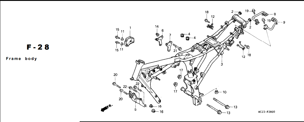 F-28 Frame Body – Katalog Suku Cadang Honda Tiger 2000