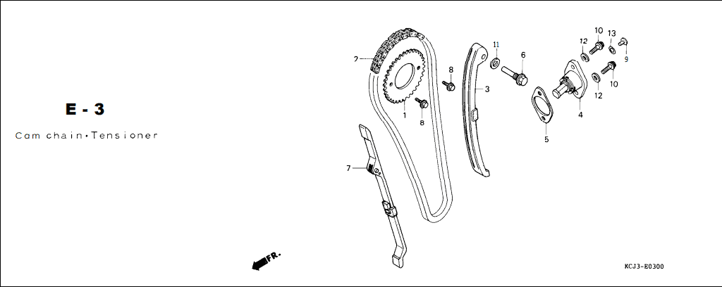 E-3 Cam Chain Tensioner – Katalog Suku Cadang Honda Tiger 2000