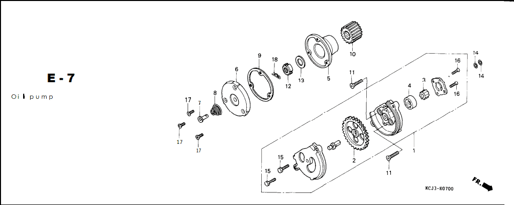 E-7 Oil Pump – Katalog Suku Cadang Honda Tiger 2000