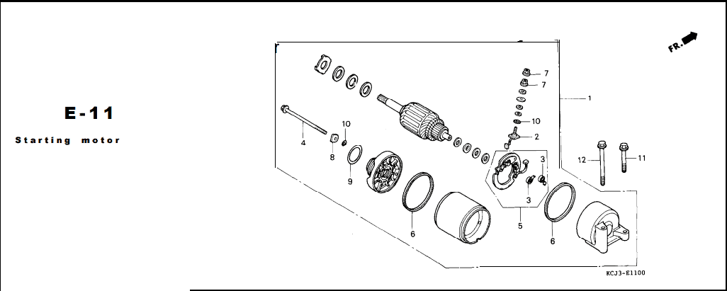 E-11 Starting Motor – Katalog Suku Cadang Honda Tiger 2000