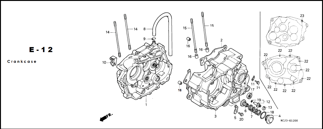 E-12 Crankcase – Katalog Suku Cadang Honda Tiger 2000