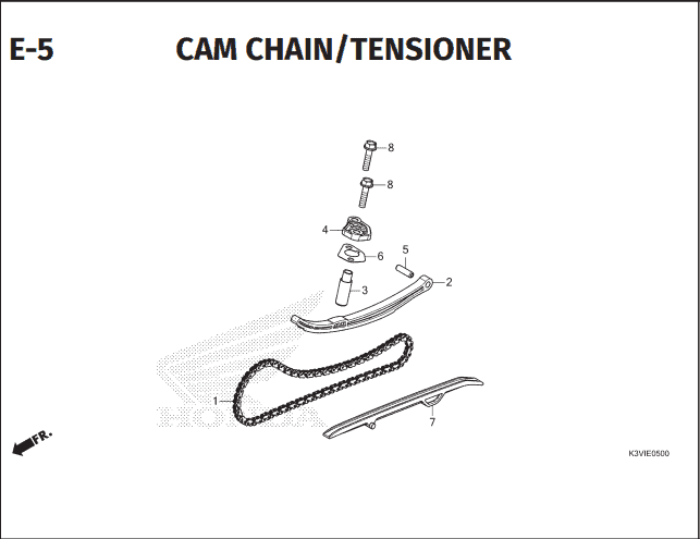 E-5 Cam Chain Tensioner – Katalog Suku Cadang Honda Stylo 160