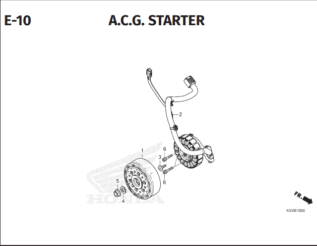 E-10 ACG Starter – Katalog Suku Cadang Honda Stylo 160