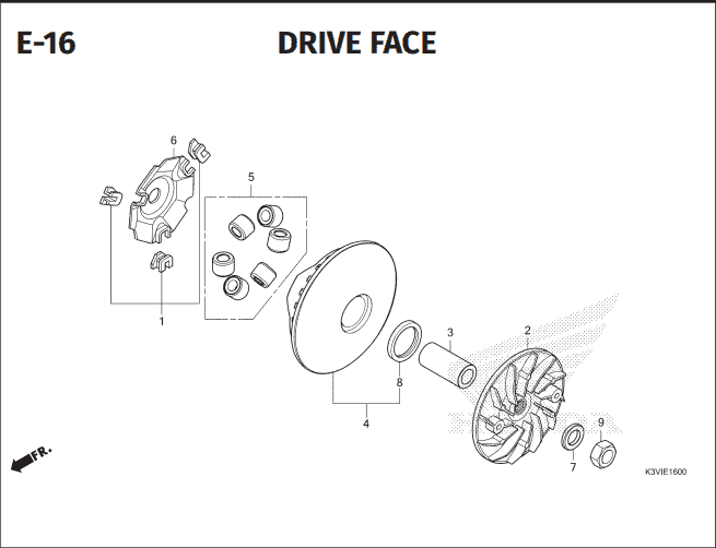 E-16 Drive Face – Katalog Suku Cadang Honda Stylo 160