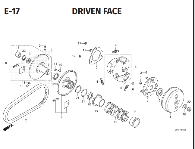 E-17 Driven Face – Katalog Suku Cadang Honda Stylo 160