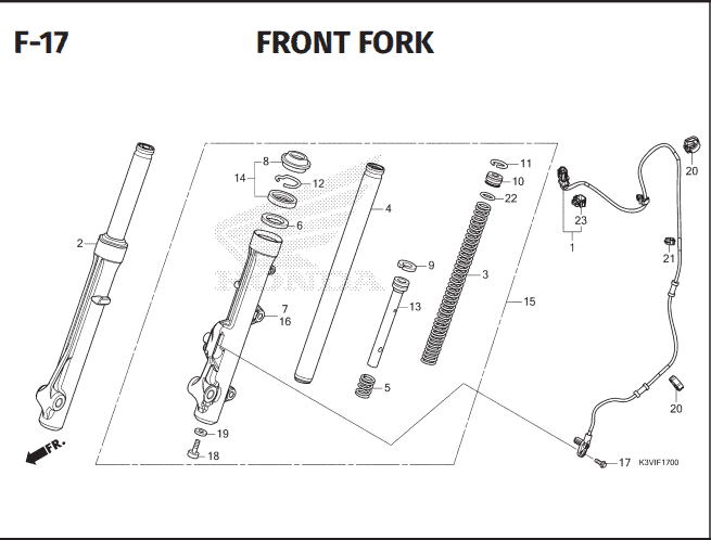 F-17 Front Fork – Katalog Suku Cadang Honda Stylo 160