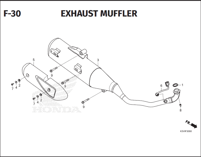 F-30 Exhauset Muffler – Katalog Suku Cadang Honda Stylo 160