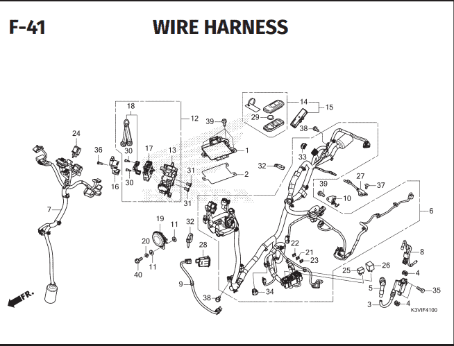 F-41 Wire Harness – Katalog Suku Cadang Honda Stylo 160