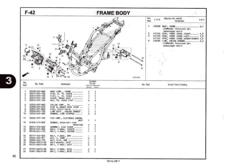 F-42 Frame Body - Katalog Suku Cadang Honda PCX HYBRID 2018MY - Harga ...