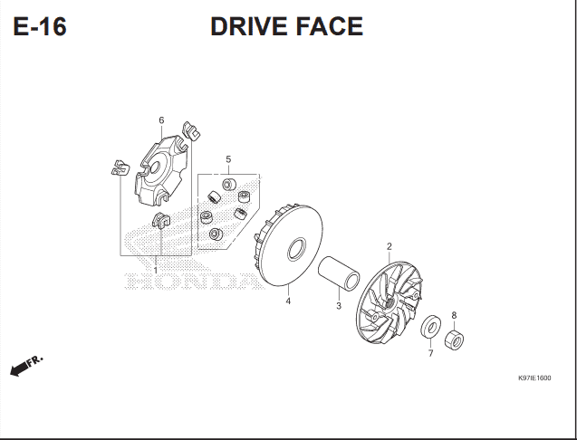 E-16 Drive Face – Katalog Suku Cadang Honda PCX HYBRID 2018MY