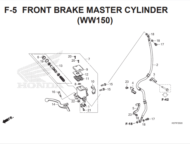 F-5 Front Brake Master Cylinder WW150 – Katalog Suku Cadang Honda PCX HYBRID 2018MY