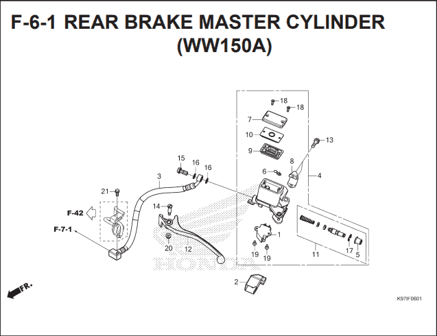 F-6-1 Front Brake Master Cylinder WW150A – Katalog Suku Cadang Honda PCX HYBRID 2018MY