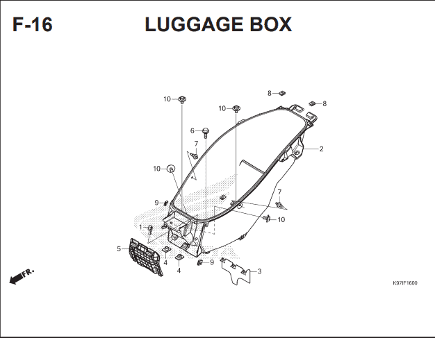 F-16 Luggage Box – Katalog Suku Cadang Honda PCX HYBRID 2018MY