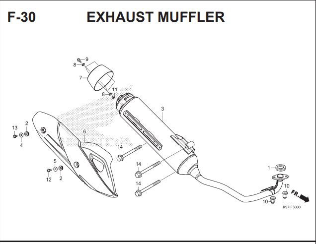 F-30 Exhaust Muffler – Katalog Suku Cadang Honda PCX HYBRID 2018MY