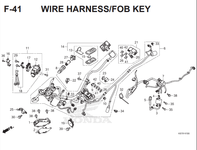 F-41 Wire Harness Fob Key – Katalog Suku Cadang Honda PCX HYBRID 2018MY