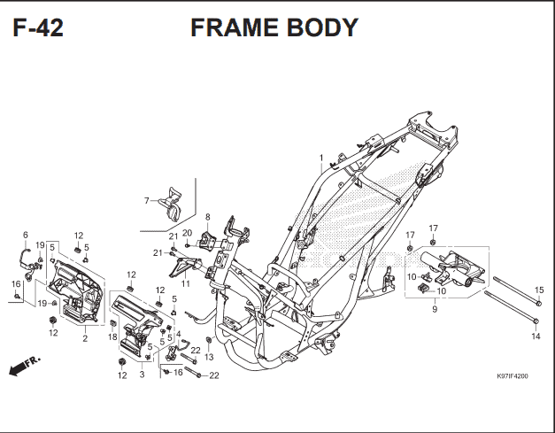 F-42 Frame Body – Katalog Suku Cadang Honda PCX HYBRID 2018MY