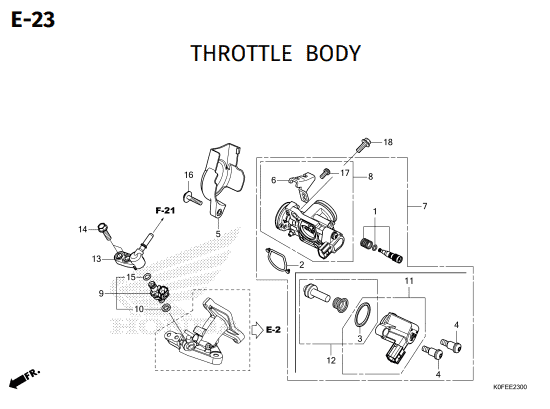 E-23 Throttle Body – Katalog Suku Cadang Honda Monkey 2021