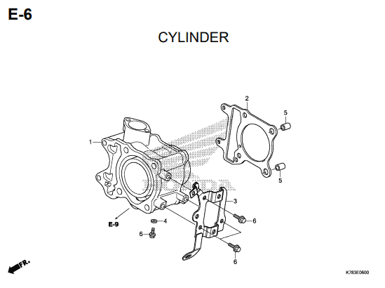 E-6 Cylinder – Katalog Suku Cadang Honda SH150i