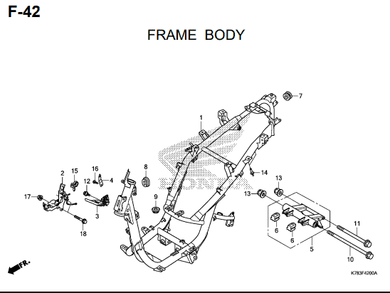 F-42 Frame Body – Katalog Suku Cadang Honda SH150i