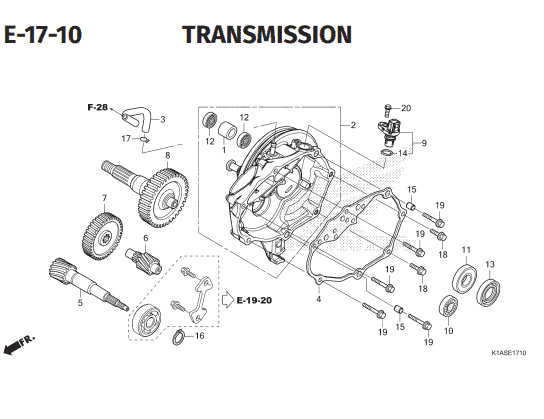 E-17-10 Transmission – Katalog Suku Cadang Honda New BeAT K1AL