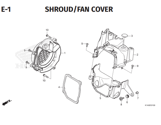 E-1 Shroud Fan Cover – Honda BeAT Street K1AL