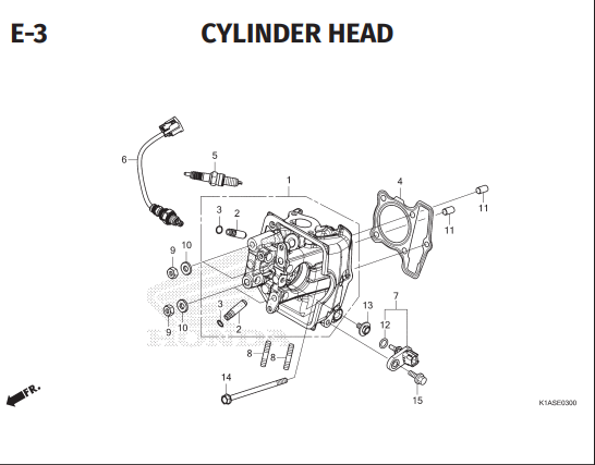E-3 Cylinder Head – Honda BeAT Street K1AL