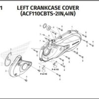 E-13-1 Left Crankcase Cover – Katalog Honda Scoopy eSP K2FP