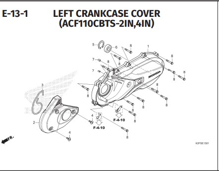 E-13-1 Left Crankcase Cover – Katalog Honda Scoopy eSP K2FP