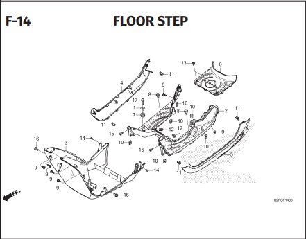 F-14 Floor Step – Katalog Honda Scoopy eSP K2FP