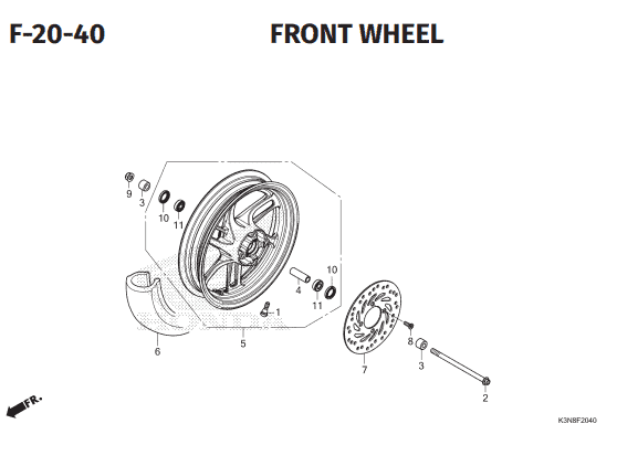 F-20-40 Front Wheel – Katalog Suku Cadang Honda CUV e: