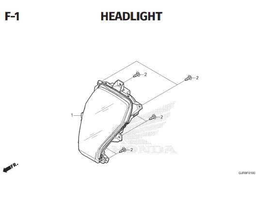 F-1 Headlight – Katalog Suku Cadang Honda ICON e: