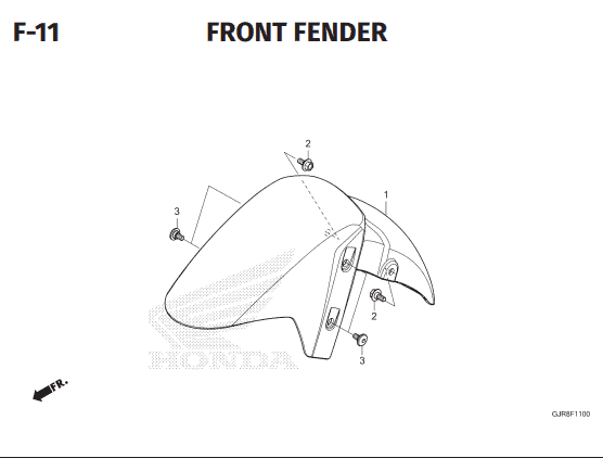 F-11 Front Fender – Katalog Suku Cadang Honda ICON e: