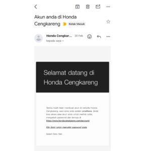 Cara Membuat Akun di Honda Cengkareng