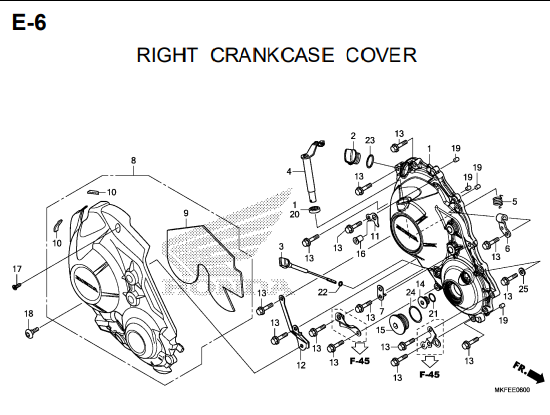 E-6 Right Crankcase Cover – Katalog Honda CBR1000RA/S1