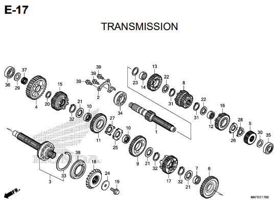 E-17 Transmission – Katalog Honda CBR1000RA/S1