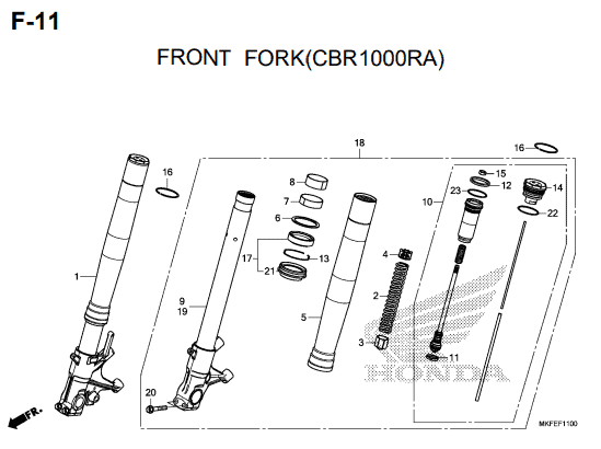 F-11 Front Fork CBR1000RA – Katalog Honda CBR1000RA/S1