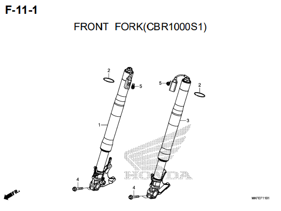 F-11-1 Front Fork CBR1000S1 – Katalog Honda CBR1000RA/S1