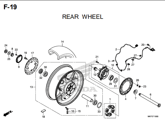 F-19 Rear Wheel – Katalog Honda CBR1000RA/S1