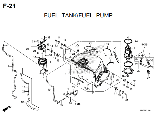 F-21 Fuel Tank Fuel Pump – Katalog Honda CBR1000RA/S1
