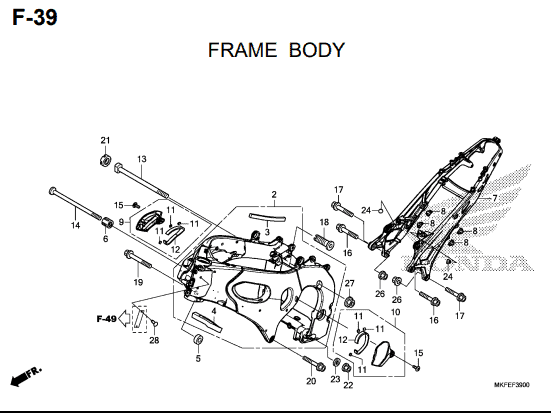 F-39 Frame Body – Katalog Honda CBR1000RA/S1