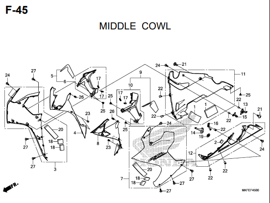 F-45 Middle Cowl – Katalog Honda CBR1000RA/S1